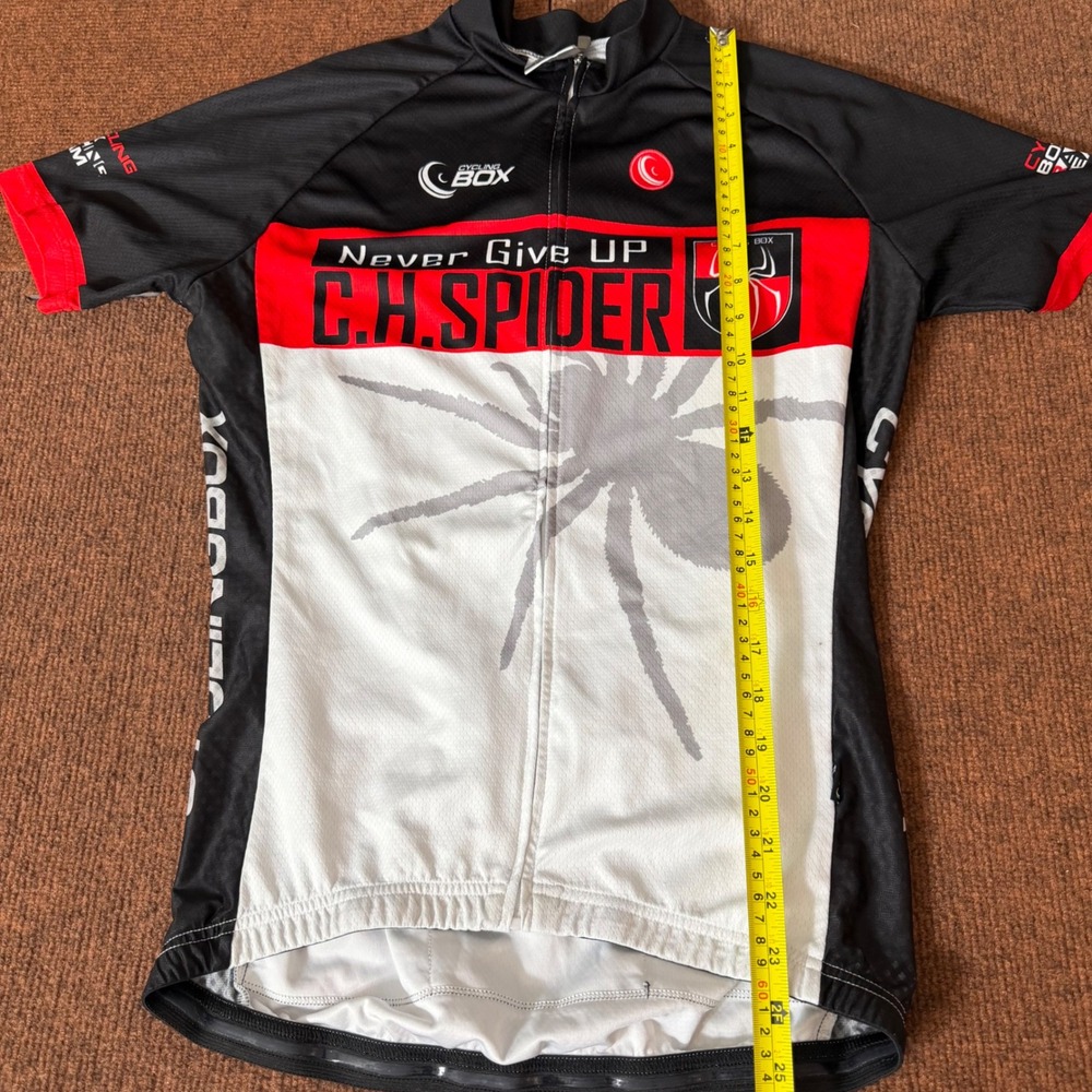 Cycling Box CH Spider Mens Cycling Jersey Short Sleeve Red Black White Size M A+ - Picture 4 of 8